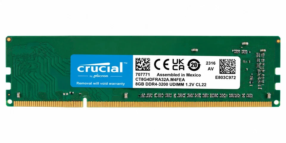 Crucial 16GB RAM 2x8GB DDR4-3200 CL22 UDIMM Desktop PC CT8G4DFRA32A – Arbeitsspeicher
